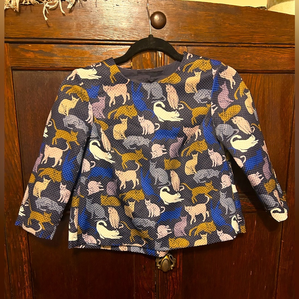 Adorable cat shirt from H&M. Semi cropped, size 2, never worn.